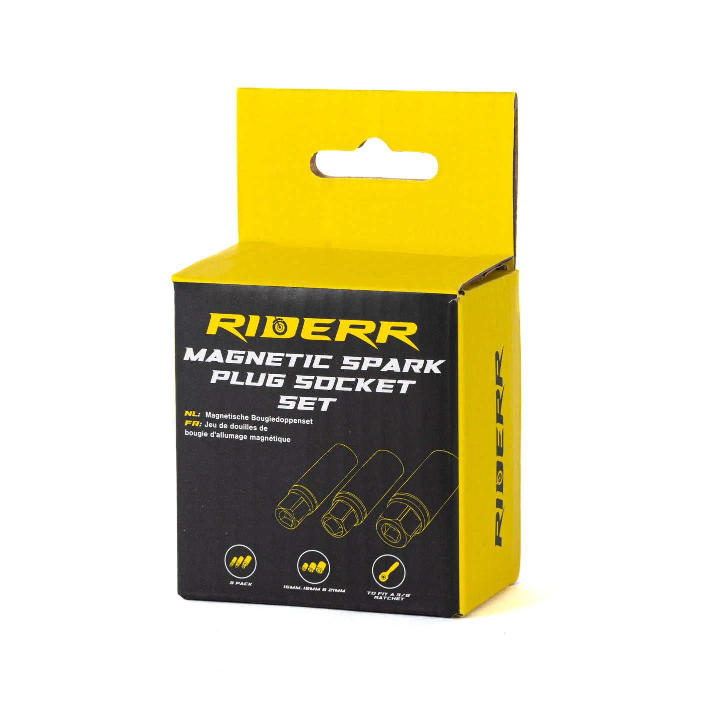 RIDERR 3pc Magnetic Spark Plug Socket Set