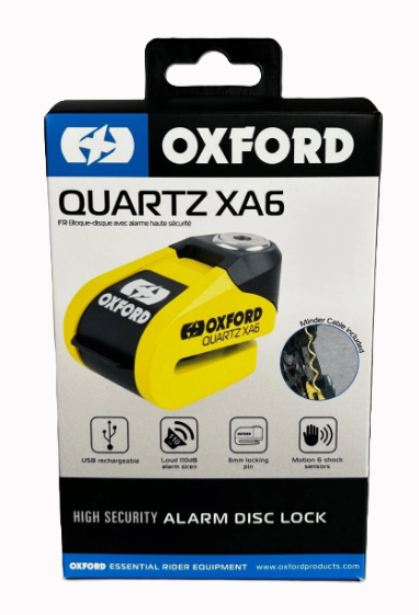 Oxford Quartz XA6 Alarm Disc Lock - Yellow/Black