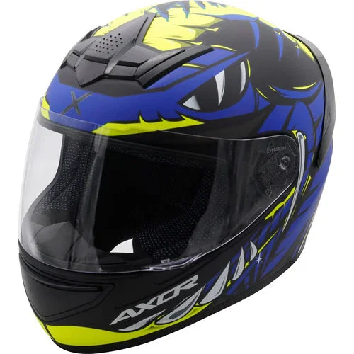 Axor Rage Python Helmet - Matt Black / Blue / Yellow