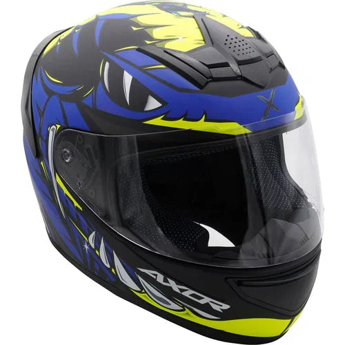 Axor Rage Python Helmet - Matt Black / Blue / Yellow