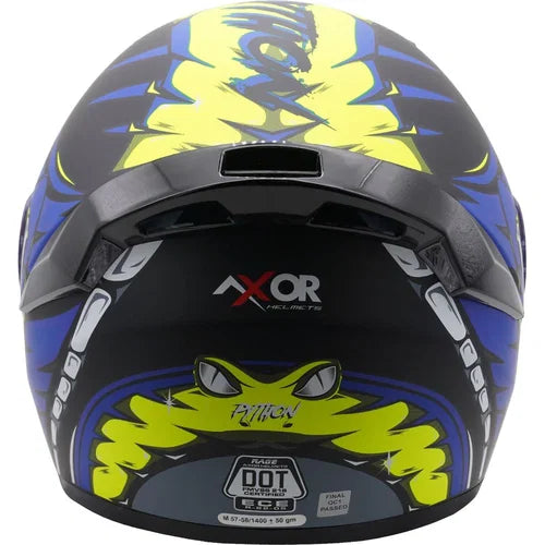Axor Rage Python Helmet - Matt Black / Blue / Yellow