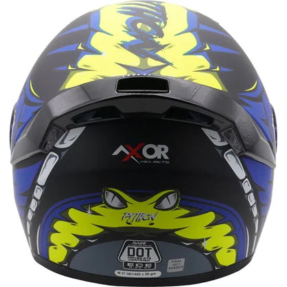 Axor Rage Python Helmet - Matt Black / Blue / Yellow