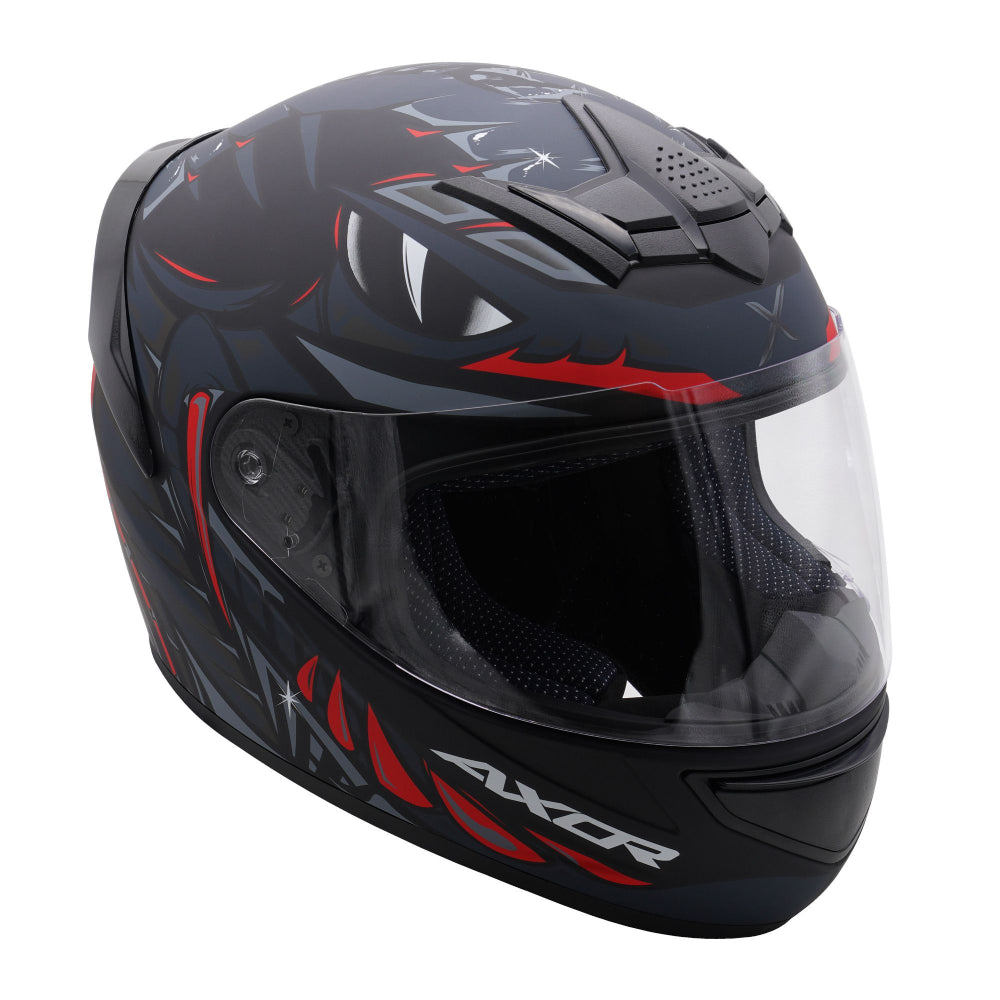 Axor Rage Python Helmet - Matt Grey / Black / Red