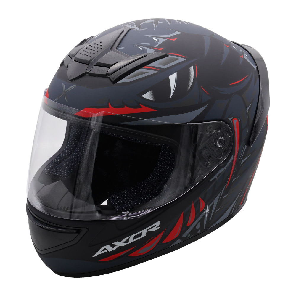 Axor Rage Python Helmet - Matt Grey / Black / Red
