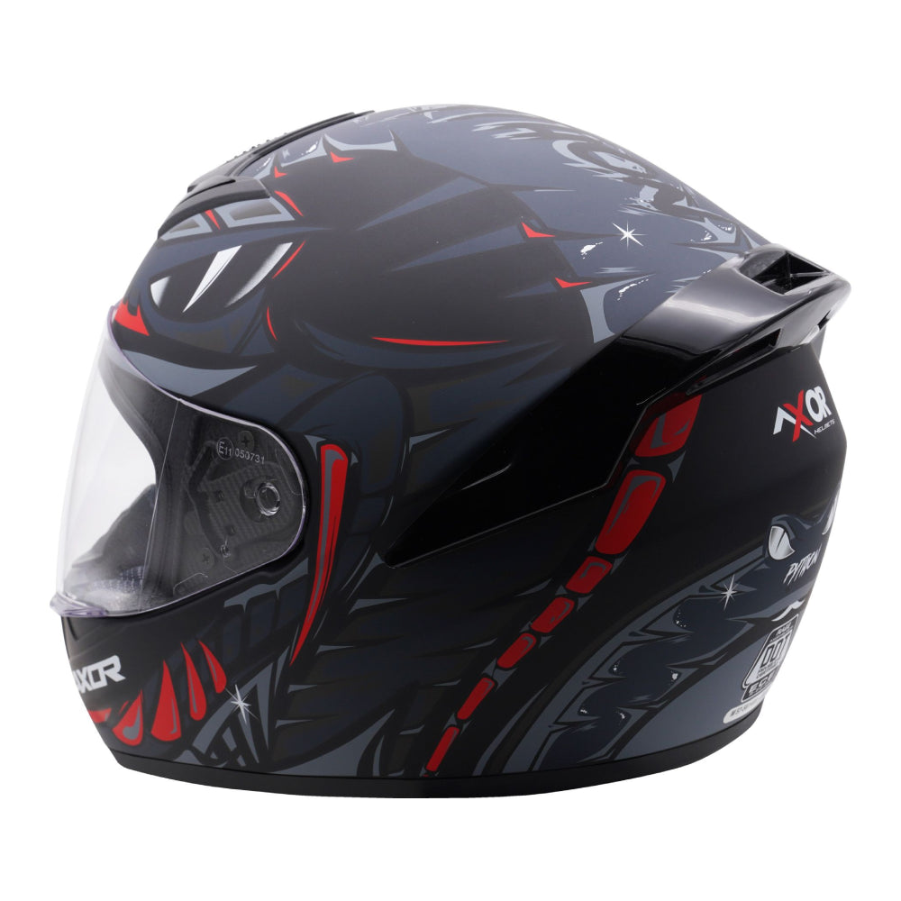 Axor Rage Python Helmet - Matt Grey / Black / Red