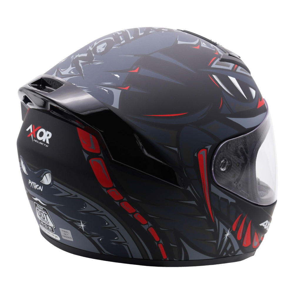 Axor Rage Python Helmet - Matt Grey / Black / Red