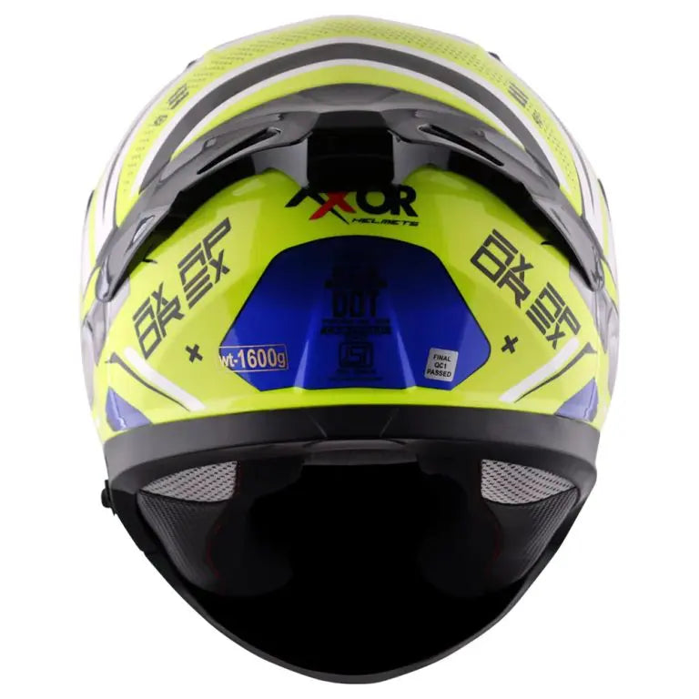 Axor Apex Hex-2 Helmet - Neon Yellow / Blue Gloss