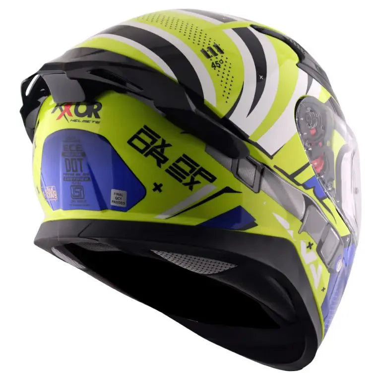 Axor Apex Hex-2 Helmet - Neon Yellow / Blue Gloss