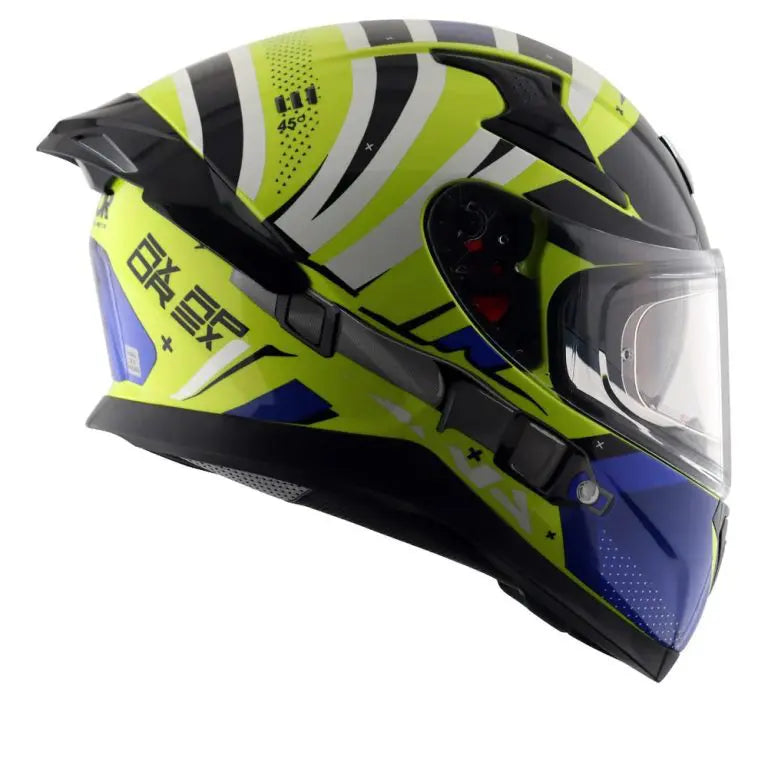 Axor Apex Hex-2 Helmet - Neon Yellow / Blue Gloss