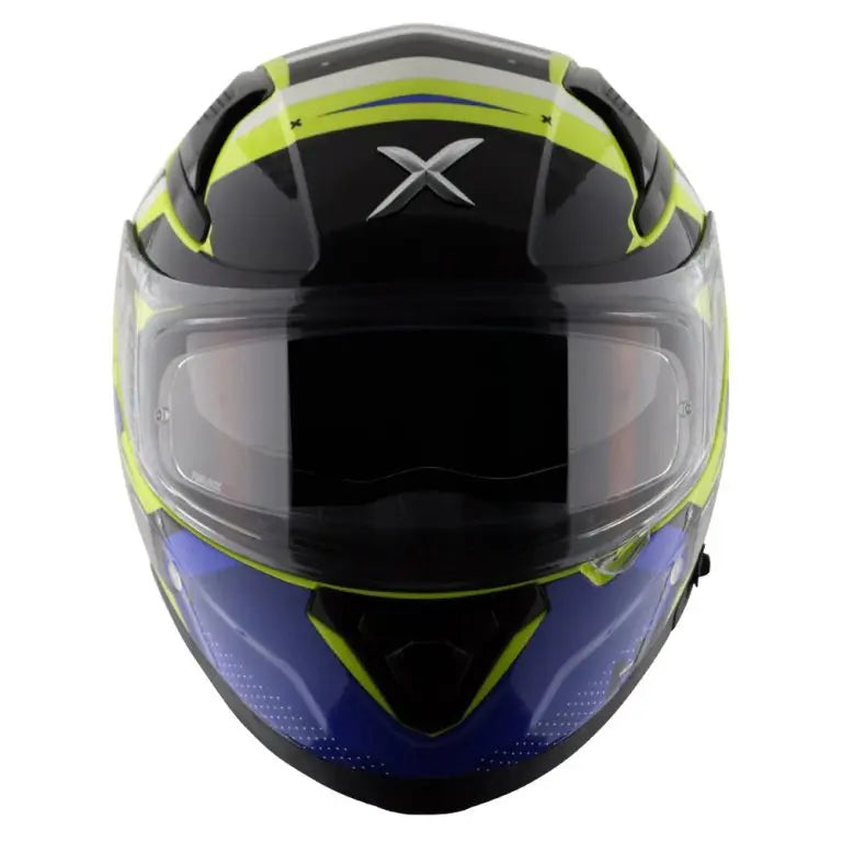 Axor Apex Hex-2 Helmet - Neon Yellow / Blue Gloss