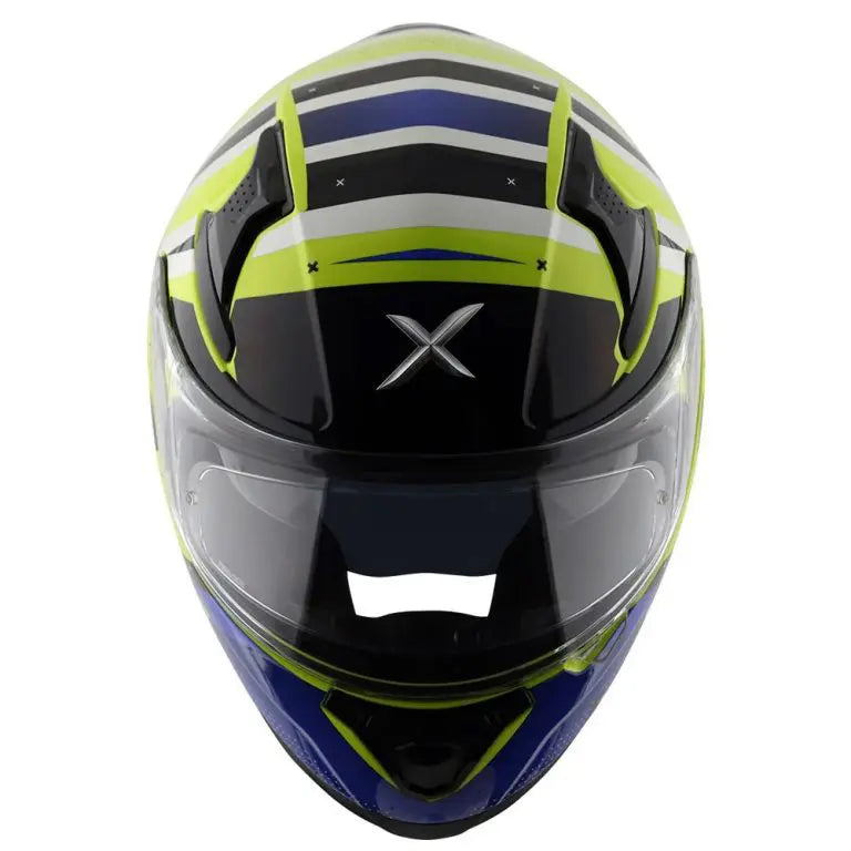 Axor Apex Hex-2 Helmet - Neon Yellow / Blue Gloss