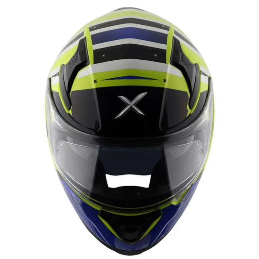 Axor Apex Hex-2 Helmet - Neon Yellow / Blue Gloss
