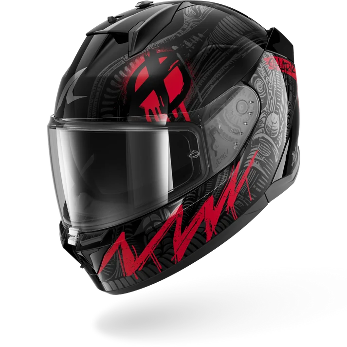 Shark D Skwall 3 Shiever Helmet - Black / Anthracite / Red