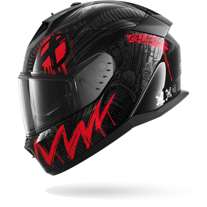 Shark D Skwall 3 Shiever Helmet - Black / Anthracite / Red