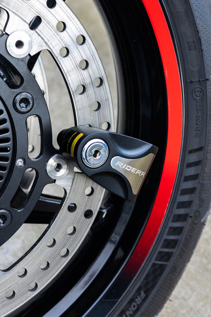 RIDERR RIOT Alarm Disc Lock - Silver