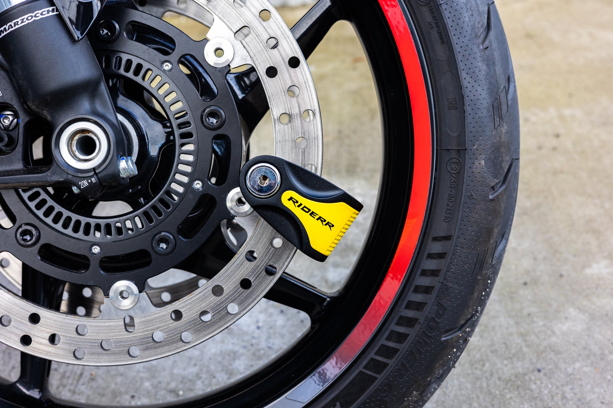 RIDERR RIOT Alarm Disc Lock - Yellow