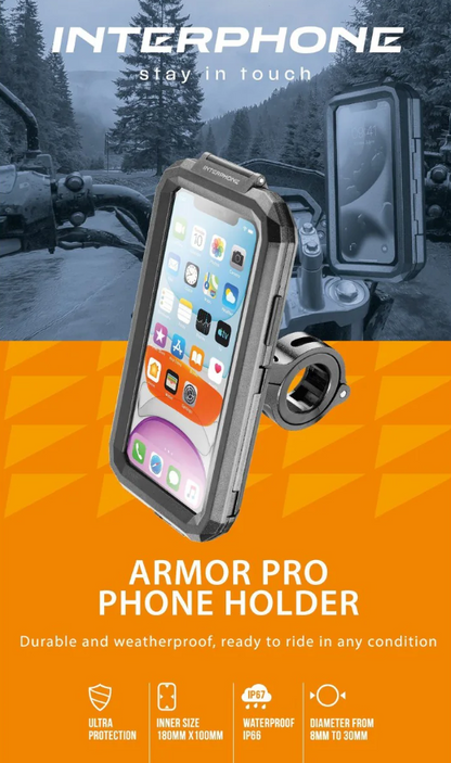 Interphone Armor Pro Motorcycle Phone Case & Mount